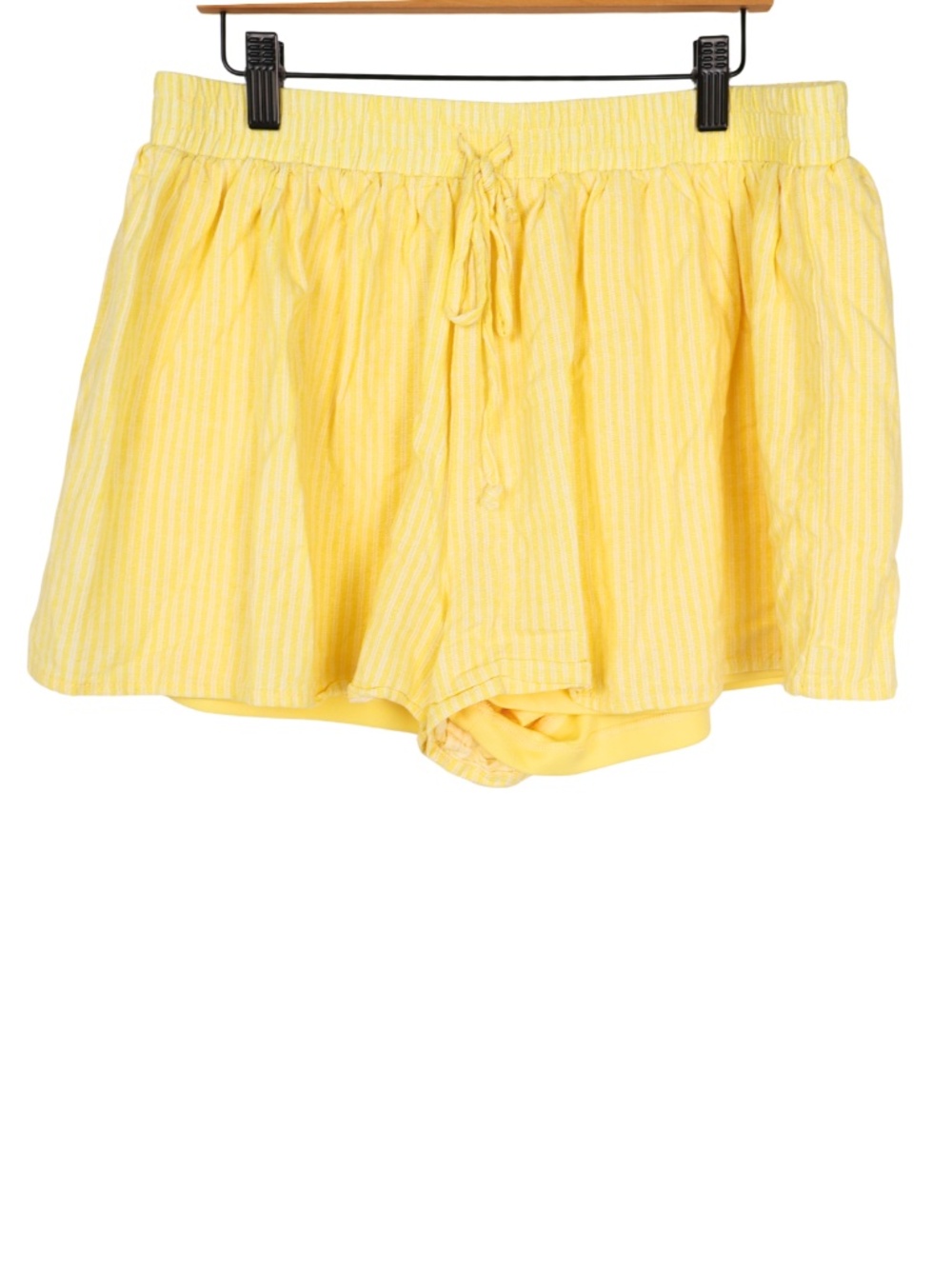 ALTAR'D STATE Yellow Striped Lined Shorts Large Pull On Summer